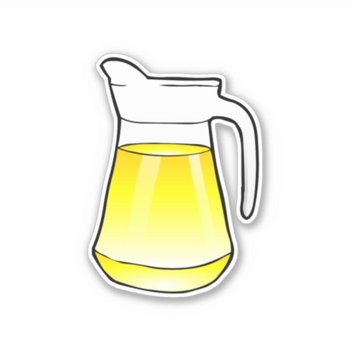 Juice jug with lemonade sticker