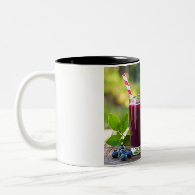 juice with straw Two-Tone coffee mug (Left)