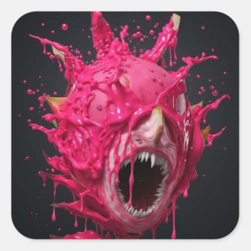 Juicified Dragon Fruit Lady Square Sticker