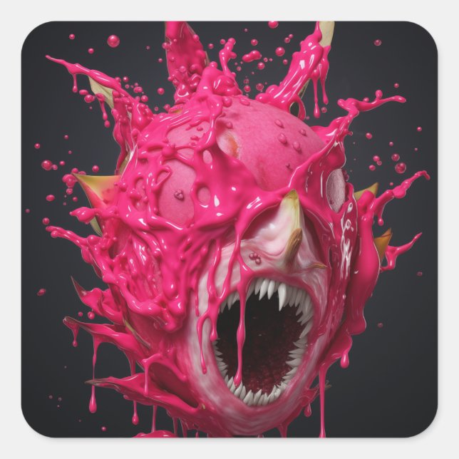 Juicified Dragon Fruit Lady Square Sticker (Front)