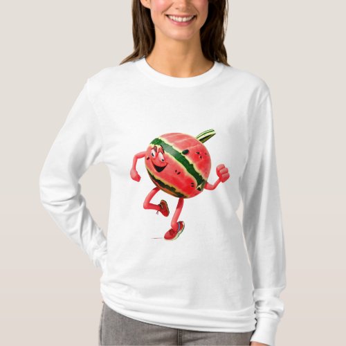 Juicy Adventures Watermelon with Arms and Legs T_ T_Shirt