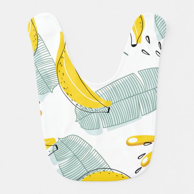 Juicy Bananas Bright Vintage Pattern Baby Bib (Front)