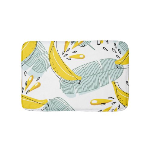 Juicy Bananas Bright Vintage Pattern Bath Mat
