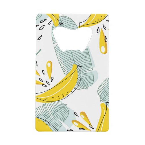 Juicy Bananas Bright Vintage Pattern Credit Card Bottle Opener