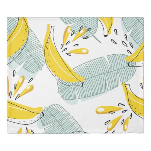 Juicy Bananas Bright Vintage Pattern Duvet Cover