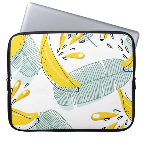 Juicy Bananas Bright Vintage Pattern Laptop Sleeve