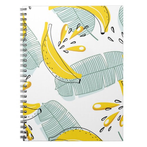 Juicy Bananas Bright Vintage Pattern Notebook