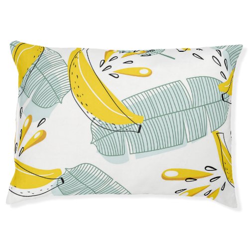 Juicy Bananas Bright Vintage Pattern Pet Bed