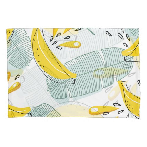 Juicy Bananas Bright Vintage Pattern Pillow Case