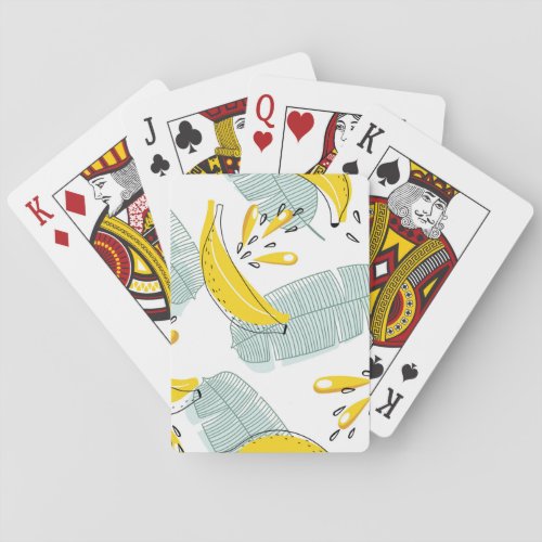 Juicy Bananas Bright Vintage Pattern Playing Cards