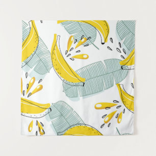 Juicy Bananas Bright Vintage Pattern Tapestry