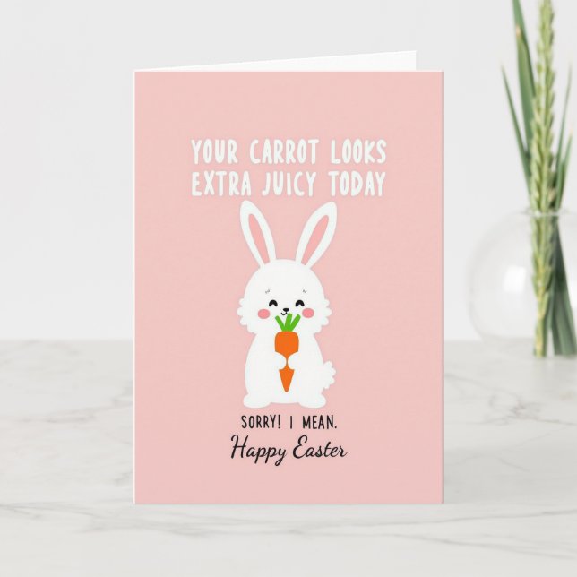 Juicy Carrot Easter Greeting Card (Front)