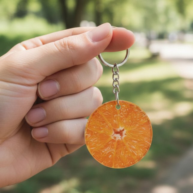 Juicy Citrus Fruit - Vibrant Orange Slice Keychain (Creator Uploaded)