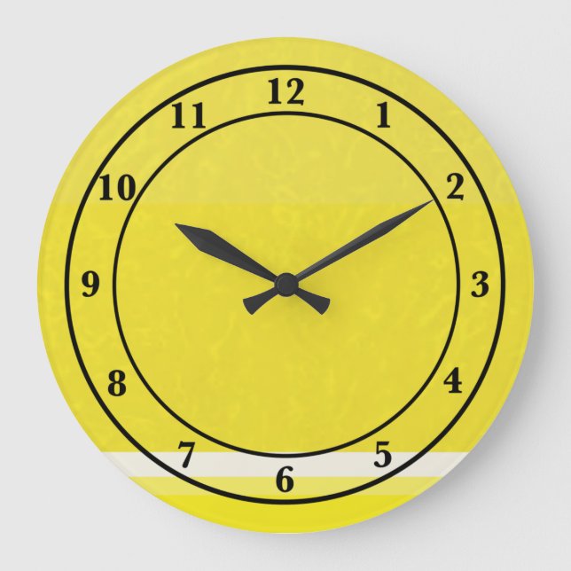 Juicy Citrus Lemon Fruit Slice Colors Large Clock (Front)
