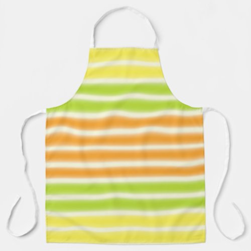 Juicy Citrus Lemon Lime And Orange Stripes Apron