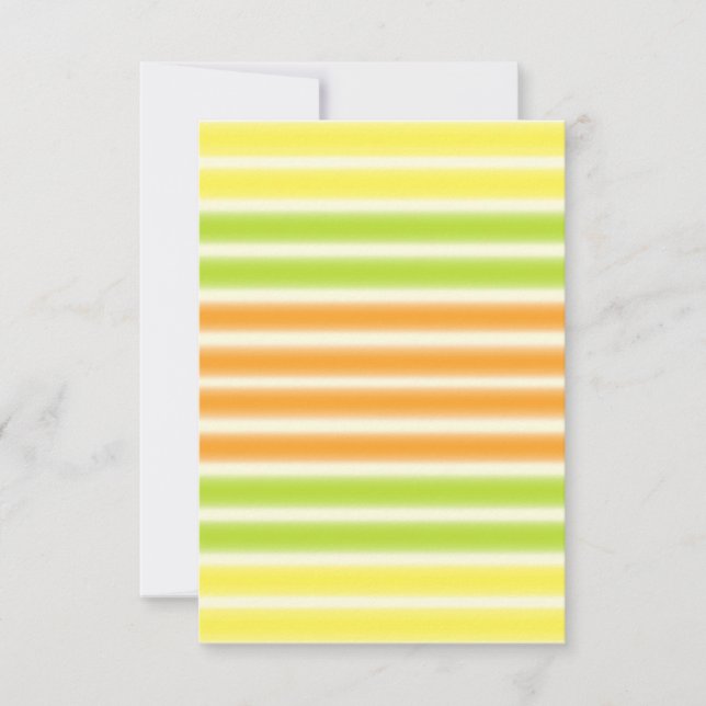 Juicy Citrus Lemon Lime And Orange Stripes Card (Front)