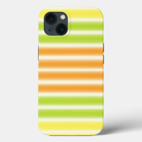 Juicy Citrus Lemon Lime And Orange Stripes iPhone 13 Case