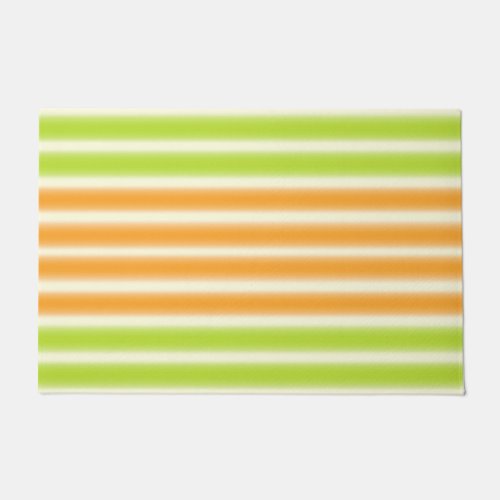 Juicy Citrus Lemon Lime And Orange Stripes Doormat