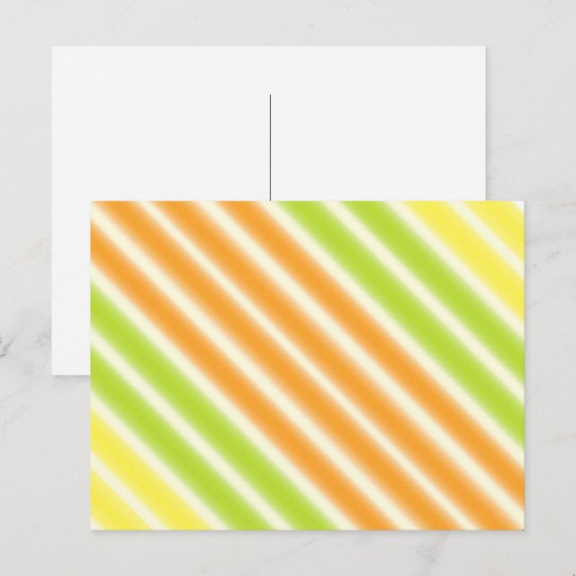 Juicy Citrus Lemon Lime And Orange Stripes Postcard (Front/Back)