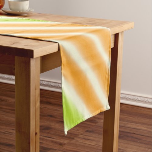 Juicy Citrus Lemon Lime And Orange Stripes Short Table Runner