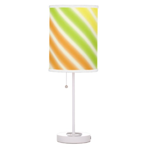 Juicy Citrus Lemon Lime And Orange Stripes Table Lamp