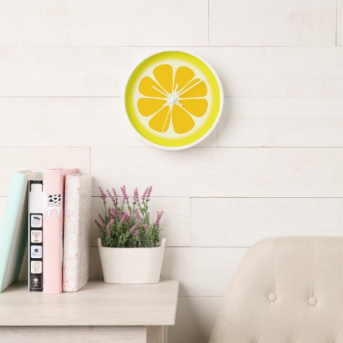 Juicy Citrus Lemon Tropical Fruit Slice Kitchen Clock