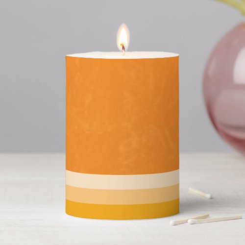 Juicy Citrus Orange Fruit Slice Colors Pillar Candle