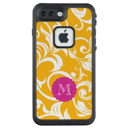 Juicy Citrus Orange Swirl Monogram LifeProof FRĒ iPhone 7 Plus Case
