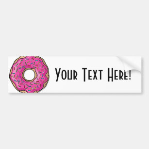 Juicy Delicious Pink Sprinkled Donut Bumper Sticker