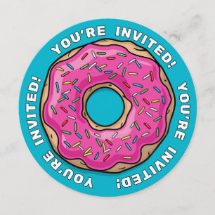 Juicy Delicious Pink Sprinkled Donut Invitation