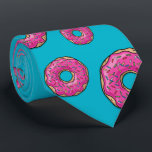 Juicy Delicious Pink Sprinkled Donut Tie<br><div class="desc">A juicy delicious pink sprinkled donut in a cartoon style. It's enough to make anyone hungry.</div>