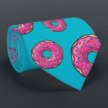 Juicy Delicious Pink Sprinkled Donut Tie<br><div class="desc">A juicy delicious pink sprinkled donut in a cartoon style. It's enough to make anyone hungry.</div>