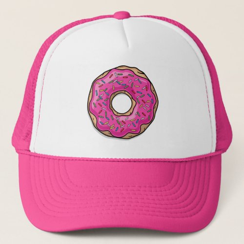 Juicy Delicious Pink Sprinkled Donut Trucker Hat
