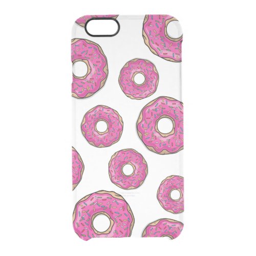 Juicy Delicious Pink Sprinkled Donut Clear iPhone 66S Case