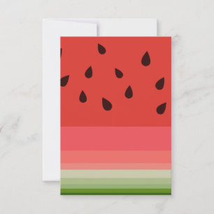 Juicy Delicious Ripe Watermelon With Seeds Design Card