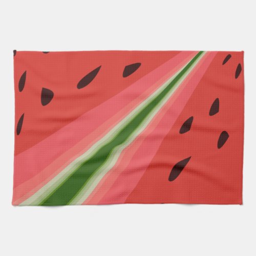 Juicy Delicious Ripe Watermelon With Seeds Design Kitchen Towel