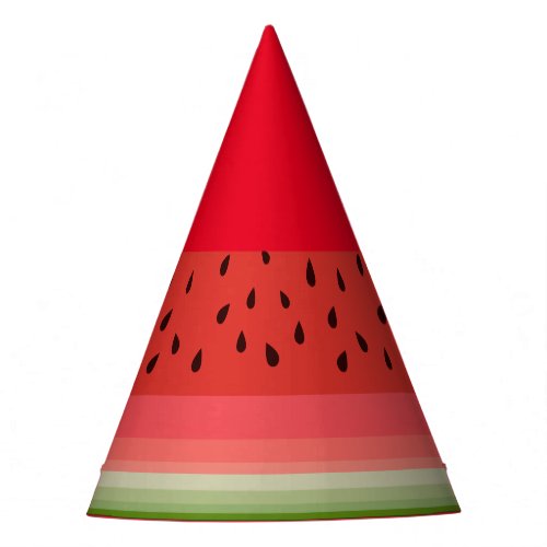 Juicy Delicious Ripe Watermelon With Seeds Design Party Hat