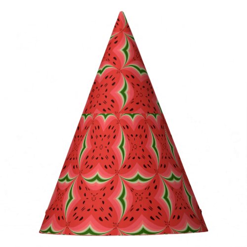 Juicy Delicious Ripe Watermelon With Seeds Design Party Hat
