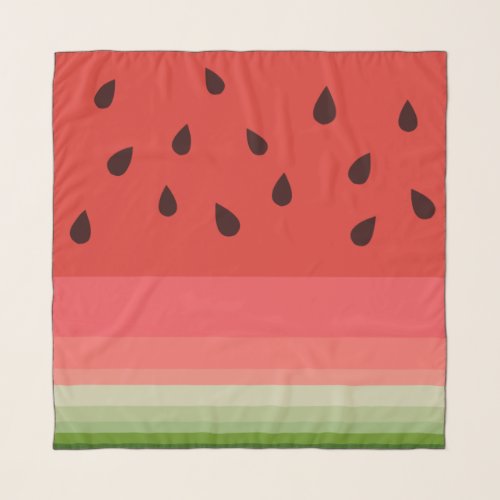 Juicy Delicious Ripe Watermelon With Seeds Design Scarf