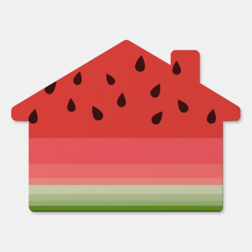 Juicy Delicious Ripe Watermelon With Seeds Design Sign