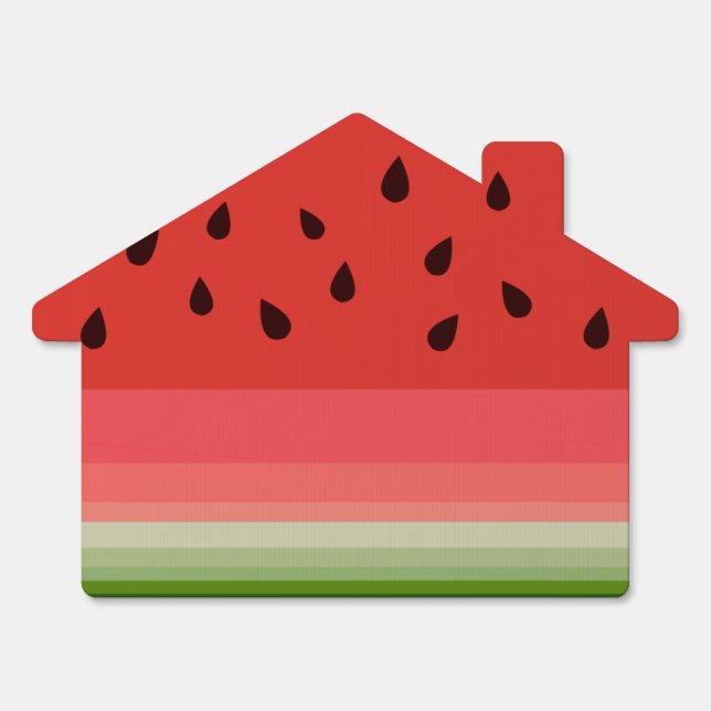 Juicy Delicious Ripe Watermelon With Seeds Design Sign (Front)