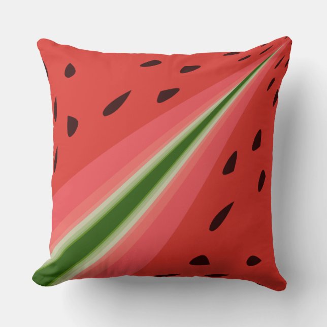Juicy Delicious Ripe Watermelon With Seeds Design Throw Pillow (Front)