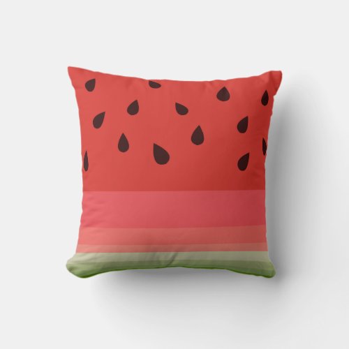 Juicy Delicious Ripe Watermelon With Seeds Design Throw Pillow