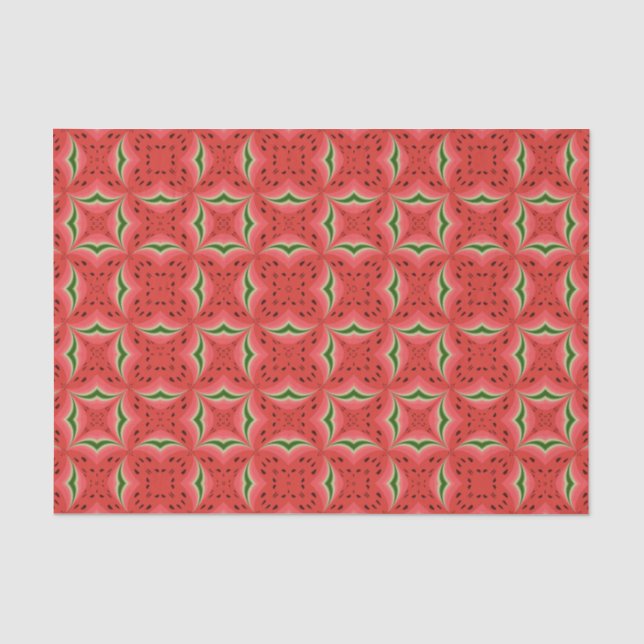 Juicy Delicious Ripe Watermelon With Seeds Design Tissue Paper (Front)