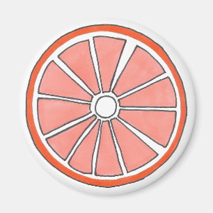 Juicy Florida Orange Citrus Fruit Slice Magnet