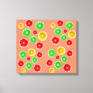 Juicy Fruit citrus fruit pattern Canvas Print