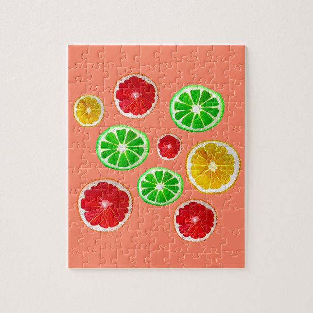 Juicy fruit colorful fruity pattern jigsaw puzzle (Vertical)