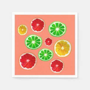 Juicy fruit colorful fruity pattern napkins