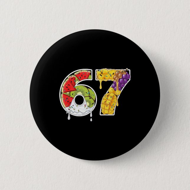 Juicy Fruit Number 67 Splash Fun Style  Button (Front)