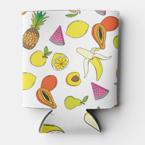 Juicy Fruit Vintage Seamless Pattern Can Cooler